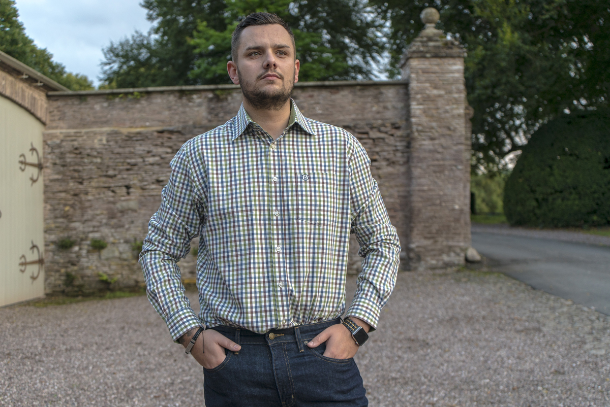 Alex modelling the Taverner Shirt