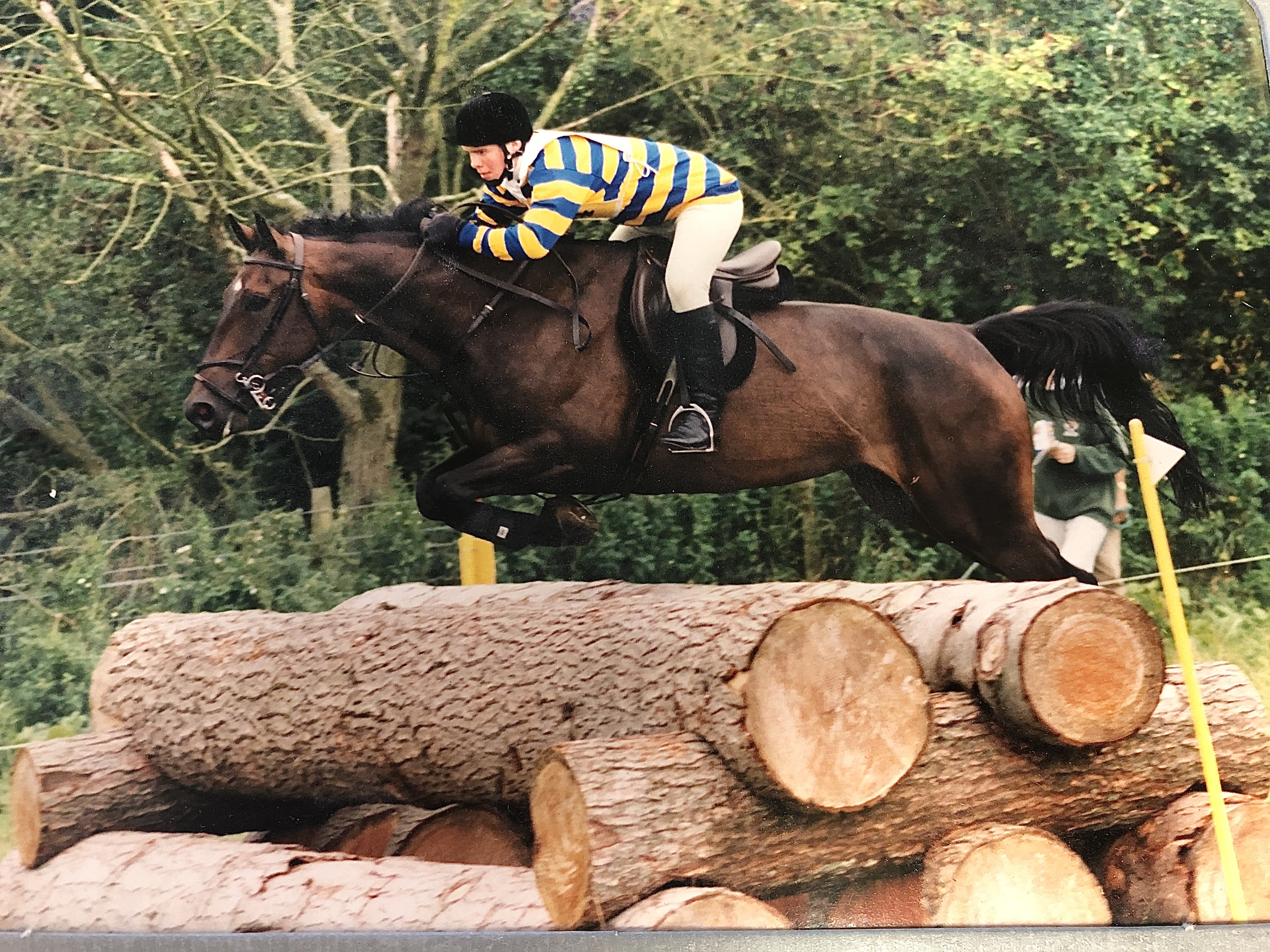 Bruce eventing with his horse Bobby, aka 'Never Any Trouble' at Berrington Hall in 1997
